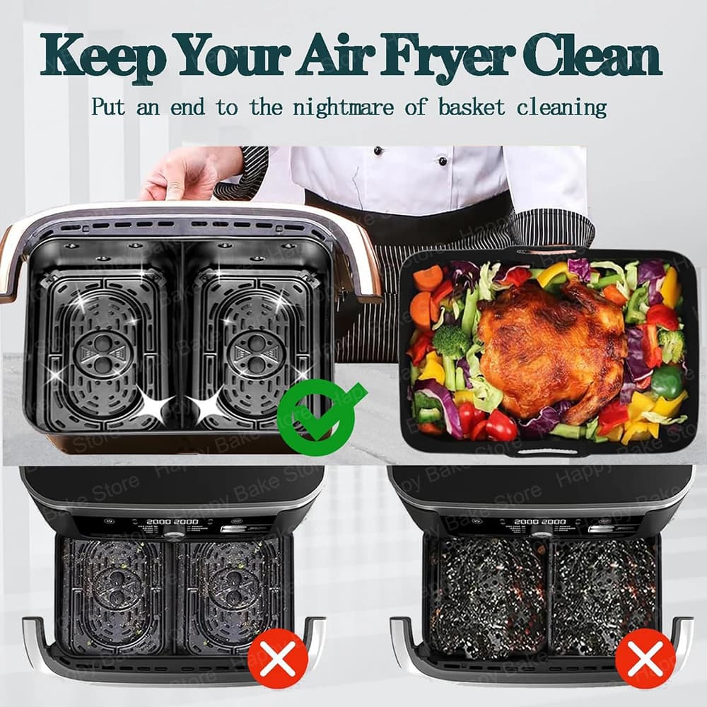 Accessoires de friteuse à Air chaud pour Cosori Dual Blaze TwinFry XXL 10L, moule en Silicone pour Ninja Foodi Flexdrawer AF500EU 10,4l