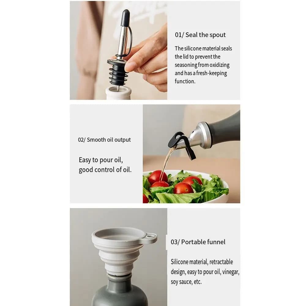 Bouteille distributrice d'huile d'olive en céramique, réduit l'oxydation, vide, Design moderne, Cruet d'huile Opaque, bec verseur anti-fuite, Pot de Sauce de cuisine