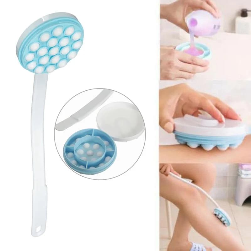 Applicateur de crème à l'huile et Lotion, brosse de douche à Long manche, tête, corps, jambes, dos, brosse de bain, gommage, masseur, épurateur, fournitures de bain, outils