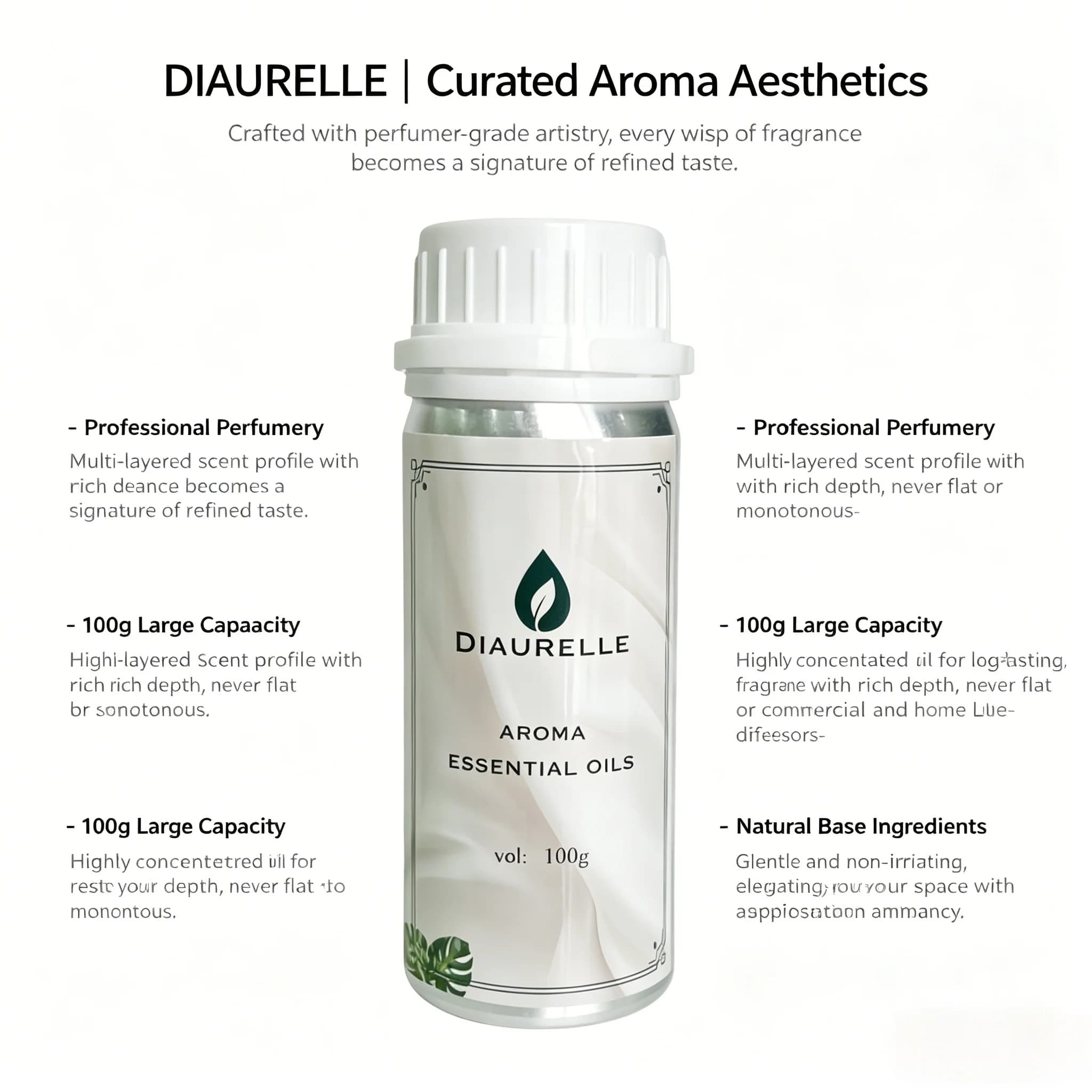Diffuseur d'arômes d'huiles parfumées florales premium 100 ml