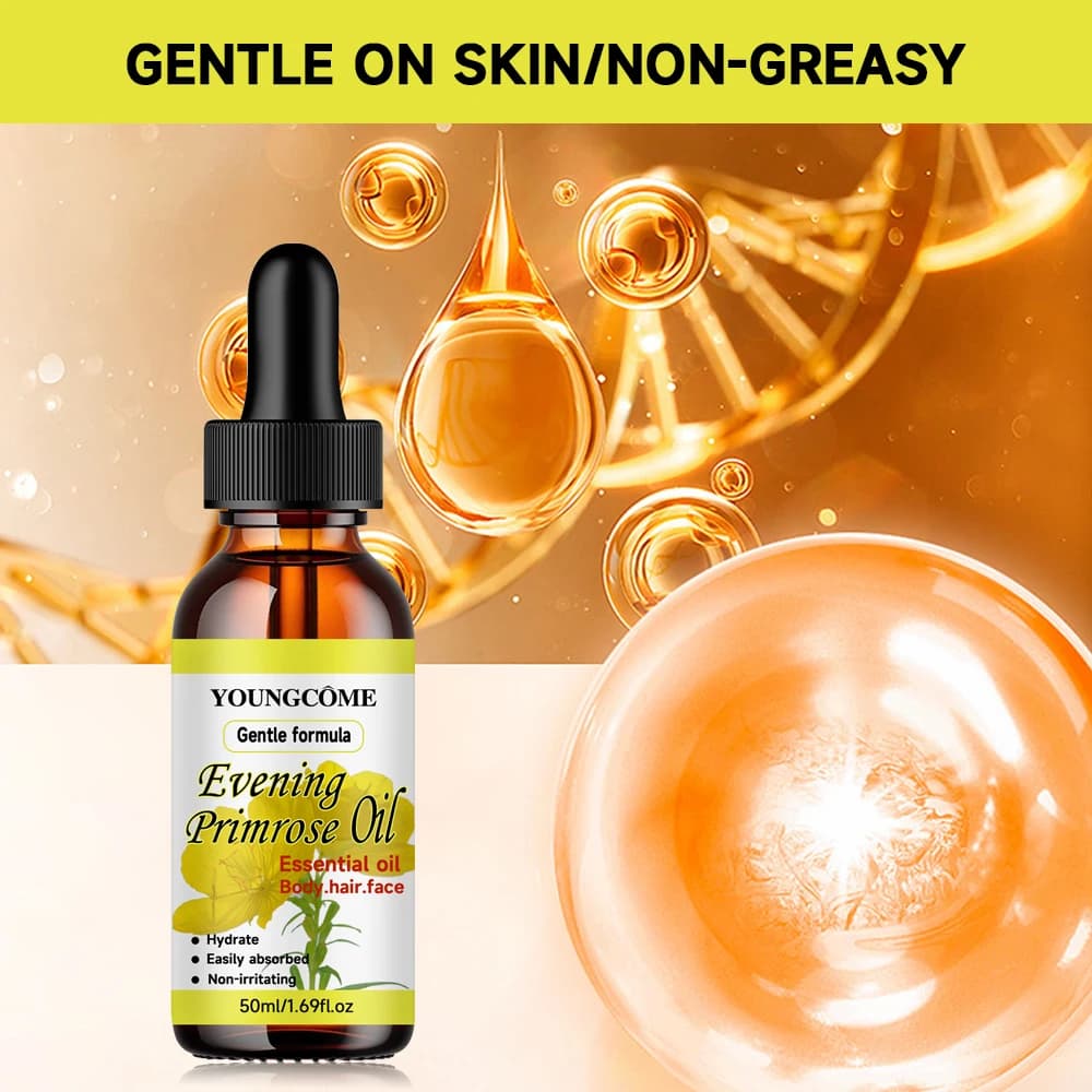 Huile Essentielle Naturelle d'Onagre, Répare les Cheveux Abîmés, Améliore la Qualité des Cheveux, Huile de Soin Hydratante, Soin Hydratant en Profondeur