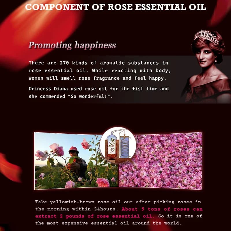 Huile essentielle de Rose 100% naturelle, 10ml, huiles de Massage hydratantes et hydratantes, soins pour la peau du visage, huile de Rose Pure du maroc