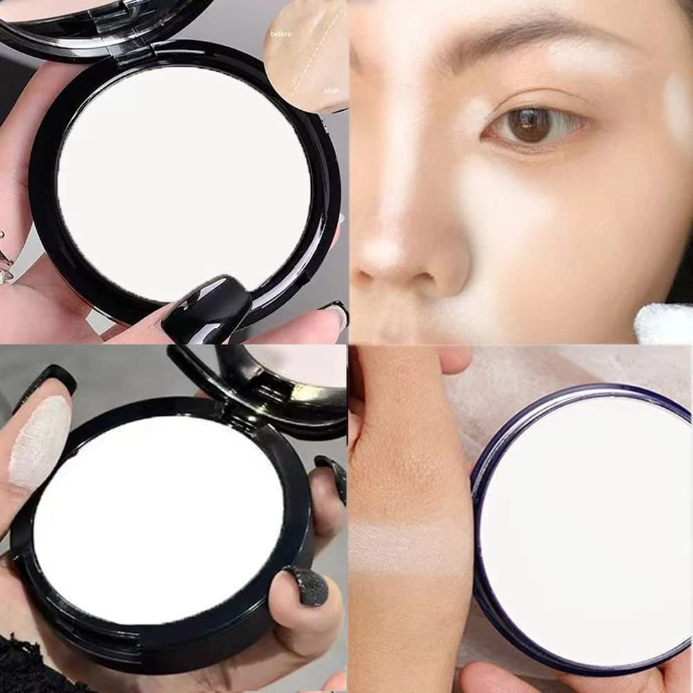 Poudre pressée transparente blanche, contrôle du sébum, éclaircissante, matifiante, blanchissante, base de maquillage pour le visage, fond de teint compact, correcteur, cosmétiques