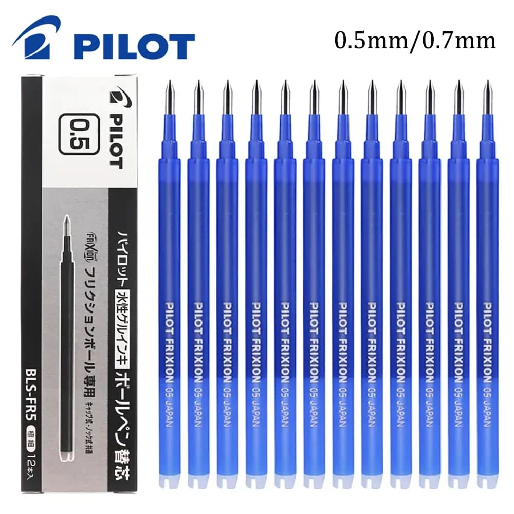 Recharges de stylo effaçable pilote/recharges de stylo Frixion BLS-FR5/BLS-FR7 stylo à bille 0.5mm 12 pièces/boîte fournitures scolaires Kawaii