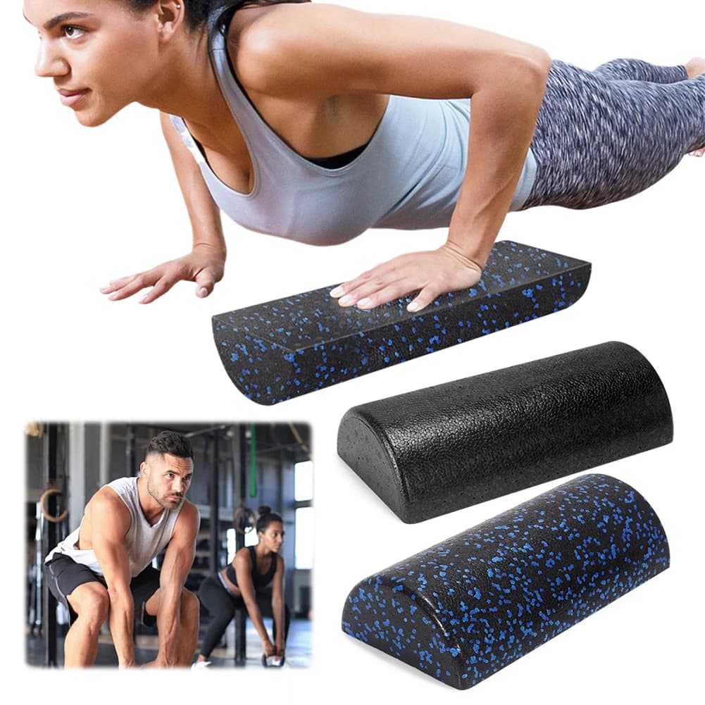 Rouleau de yoga demi-rond, rouleau de massage, rouleau en mousse semi-circulaire haute densité, étireur dorsal multifonction pour le yoga et la remise en forme