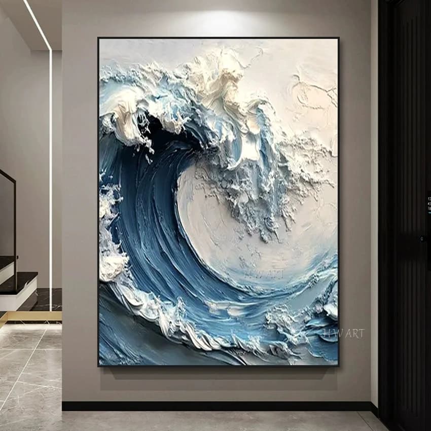 Peinture à l'huile sur toile peinte à la main, couteau d'épaisseur, peinture abstraite, images d'art murales pour décoration de maison, sans cadre, 100%