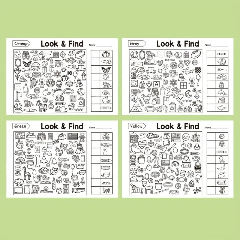 Livre de coloriage d'objets cachés pour enfants, avec plus de 100 pages à trouver et à colorier - Cahier d'activités interactif pour trouver et colorier, pour l'école, la maison, les voyages - Livre d