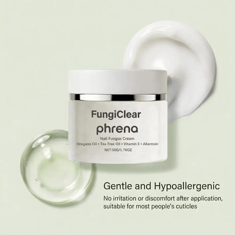 Crème antifongique pour ongles FungiClear avec huile d'origan et d'arbre à thé – Lisse et nourrit les peaux sèches et gercées, réparation naturelle pour des ongles sains 50g