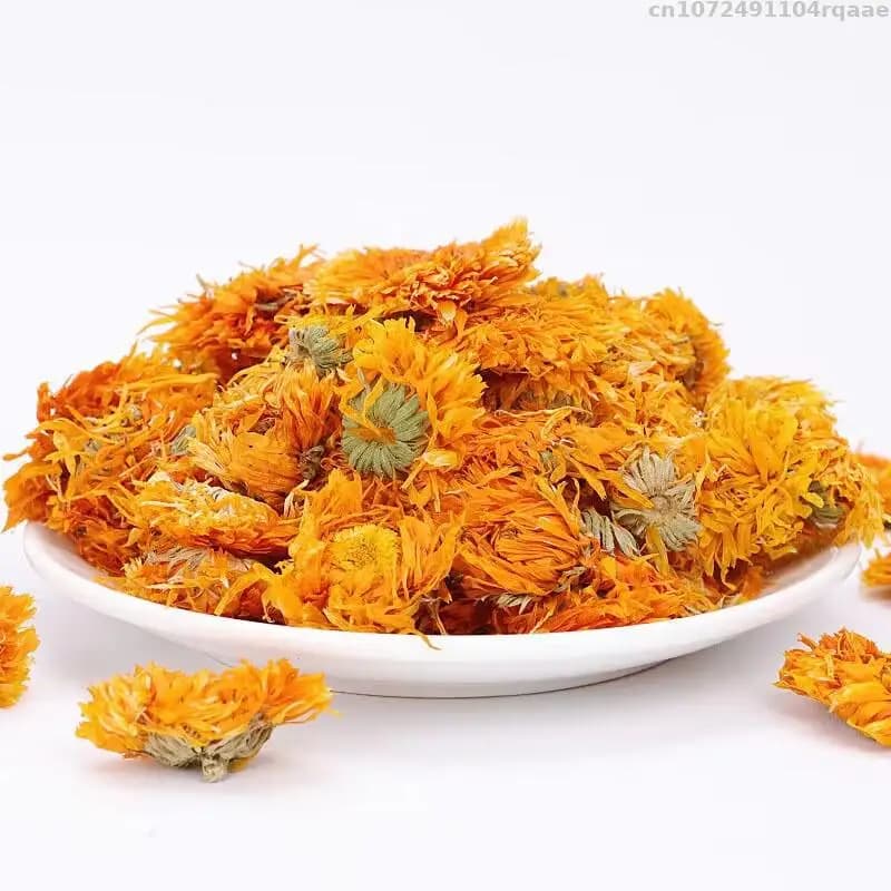 Pétales de calendula de souci biologique, 100/200g, fleurs séchées pour bain de beauté, oreiller en sachet, décoration de mariage et bougie DIY