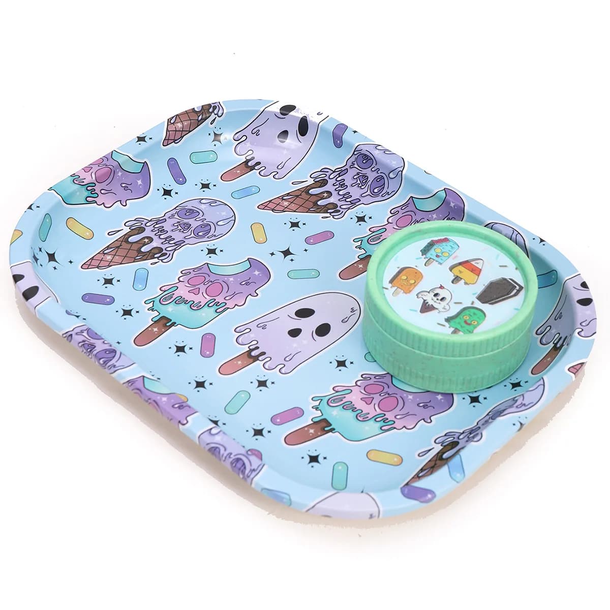Plateau roulant en métal 18x14cm, ensemble de fumer, plateau roulant et broyeur Double couche, Kit de fumeur dégradable, broyeur, accessoires de fumée