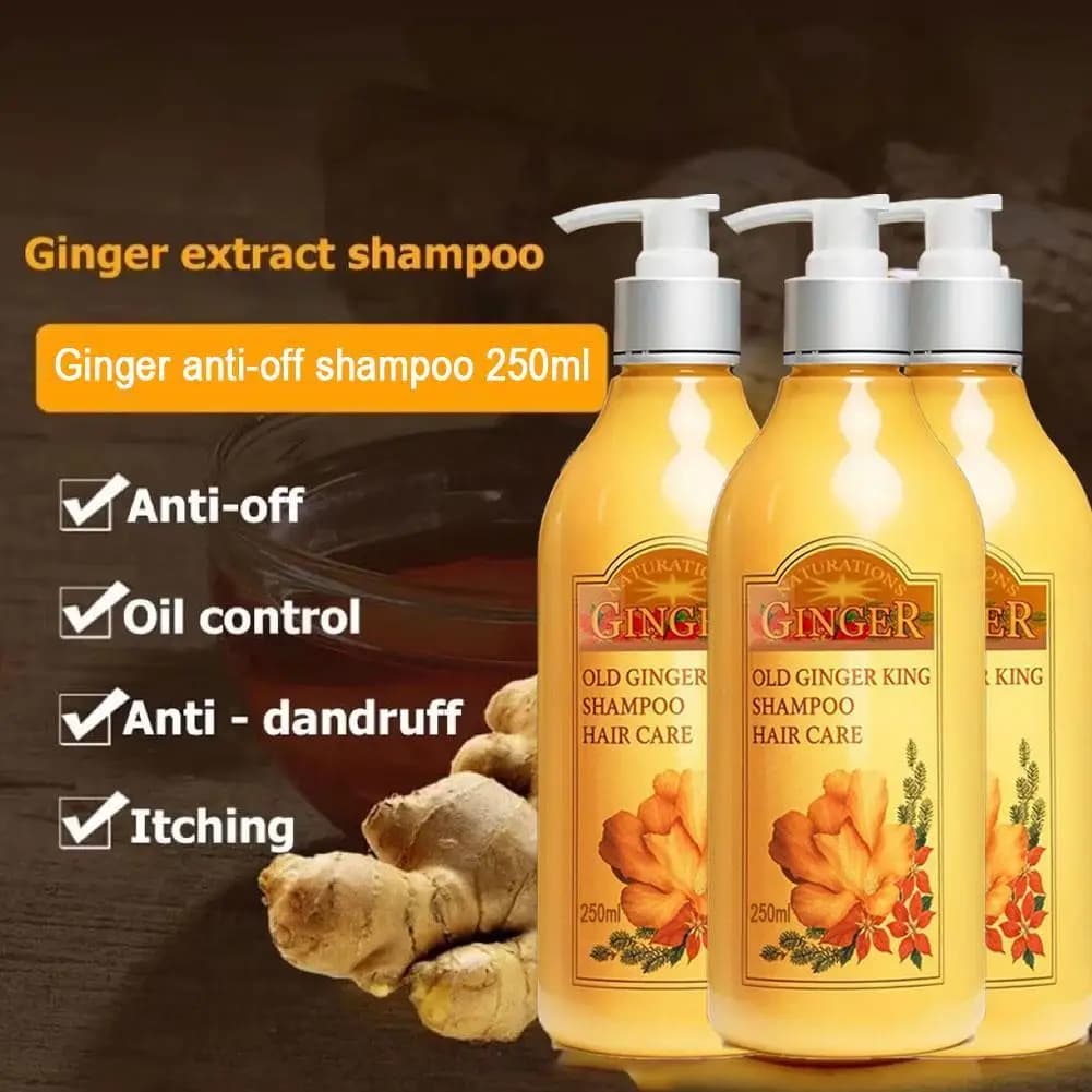 Shampooing capillaire au jus de gingembre ancien 250 ml – Traitement professionnel du cuir chevelu