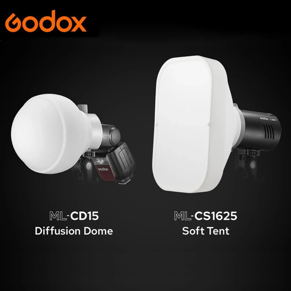 Kit de dôme diffuseur Godox ML-CD15 ML-CS1625 avec 3 adaptateurs pour éclairage photo, flash de studio, photographie de portrait, diffusion en direct