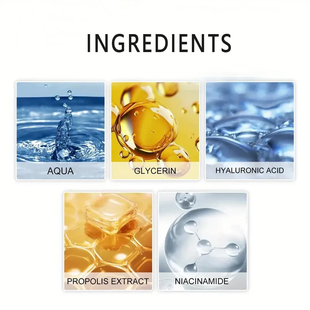 Sérum facial à l'acide hyaluronique, un facteur cffactor naturel, peut bouhumide pendant une longue période, garde la peau hydratée, élastique