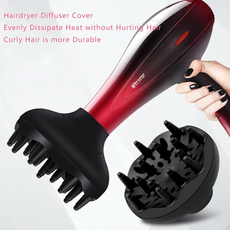 Diffuseur de cheveux professionnel 1 pièce, séchoir à boucles universel, outil de coiffure pour salon, noir