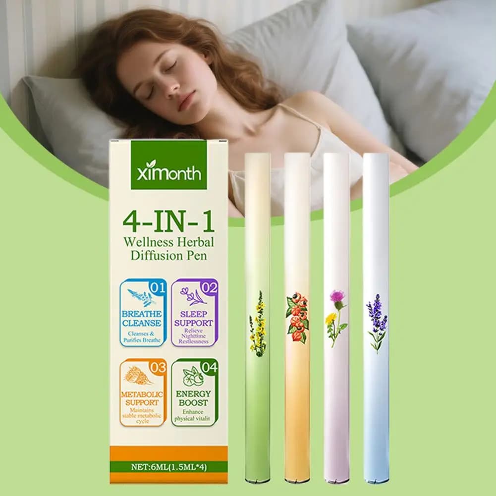 Diffuseur d'herbes naturelles avec molène/thym/menthe/guarana/thé vert – Énergie naturelle et soutien respiratoire pour tous les âges