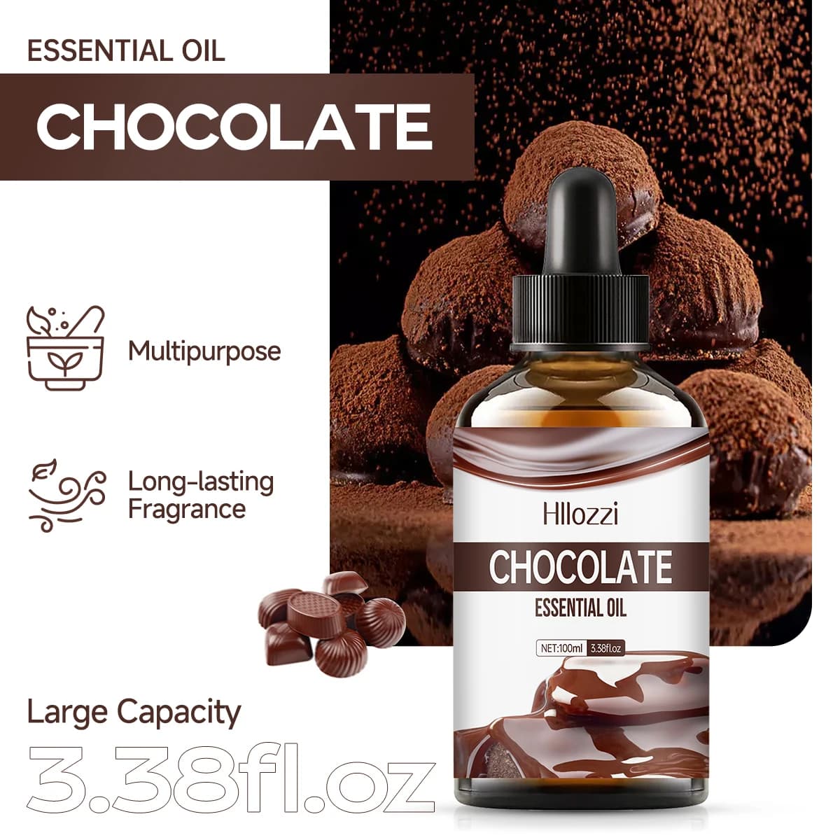 HUILE ESSENTIELLE DE CHOCOLAT Convient pour les soins quotidiens de divers types de peau, procure des effets hydratants pour les peaux sèches
