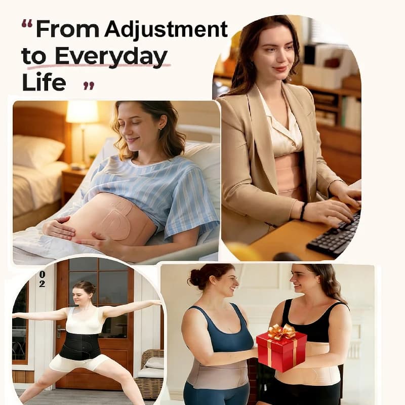 Ceinture abdominale post-partum pour césarienne et accouchement vaginal, avec soutien dorsal ergonomique et effet liftant 3D