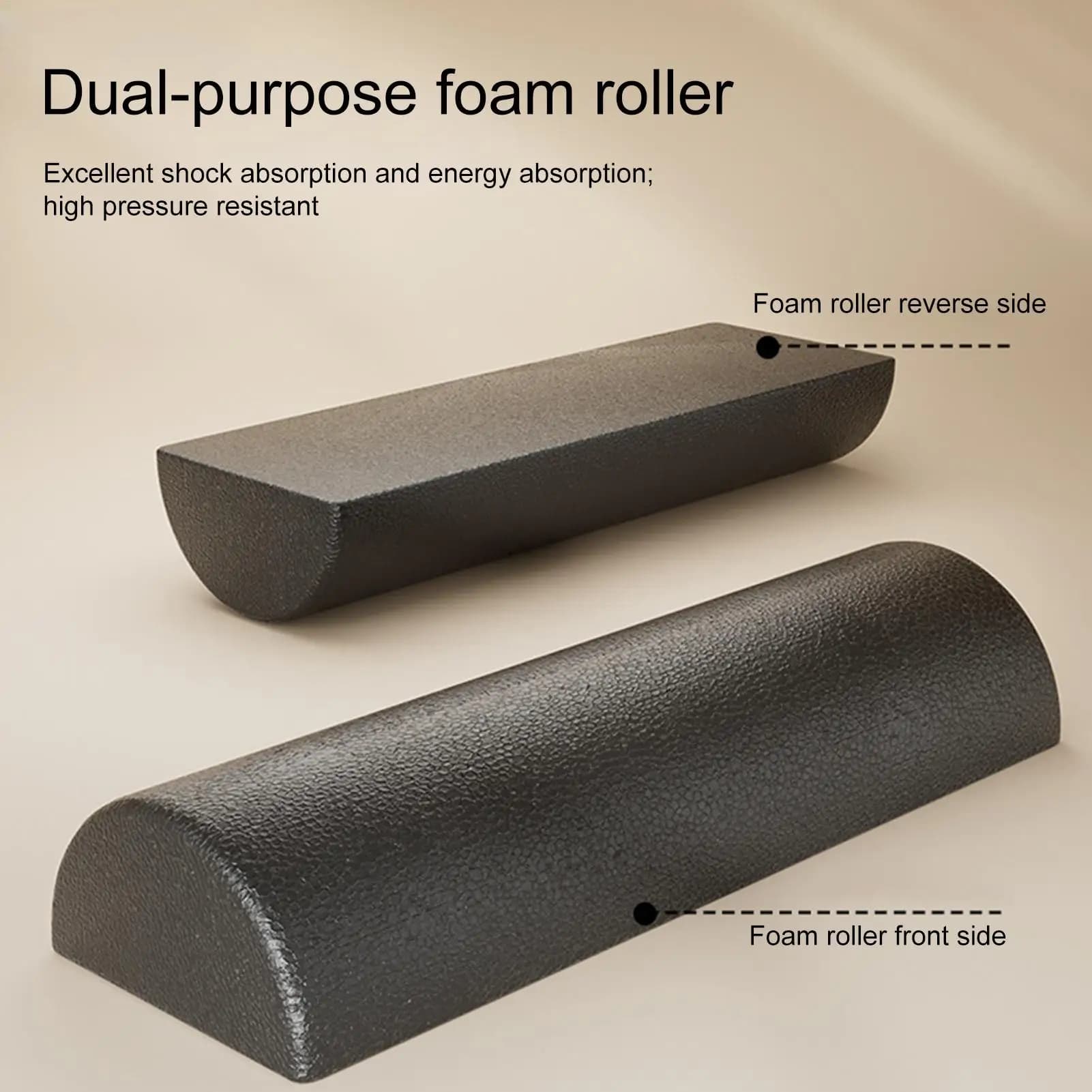 Rouleau de yoga demi-rond pour la relaxation musculaire, l'équilibre et l'entraînement, bloc de massage en mousse pour le Pilates et le sport