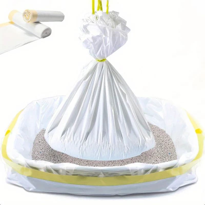 1 rouleau sac à litière pour chat sac poubelle à cordon pour animaux de compagnie ménage animalerie chat bac à litière doublure Multi taille chats chiens fournitures propres