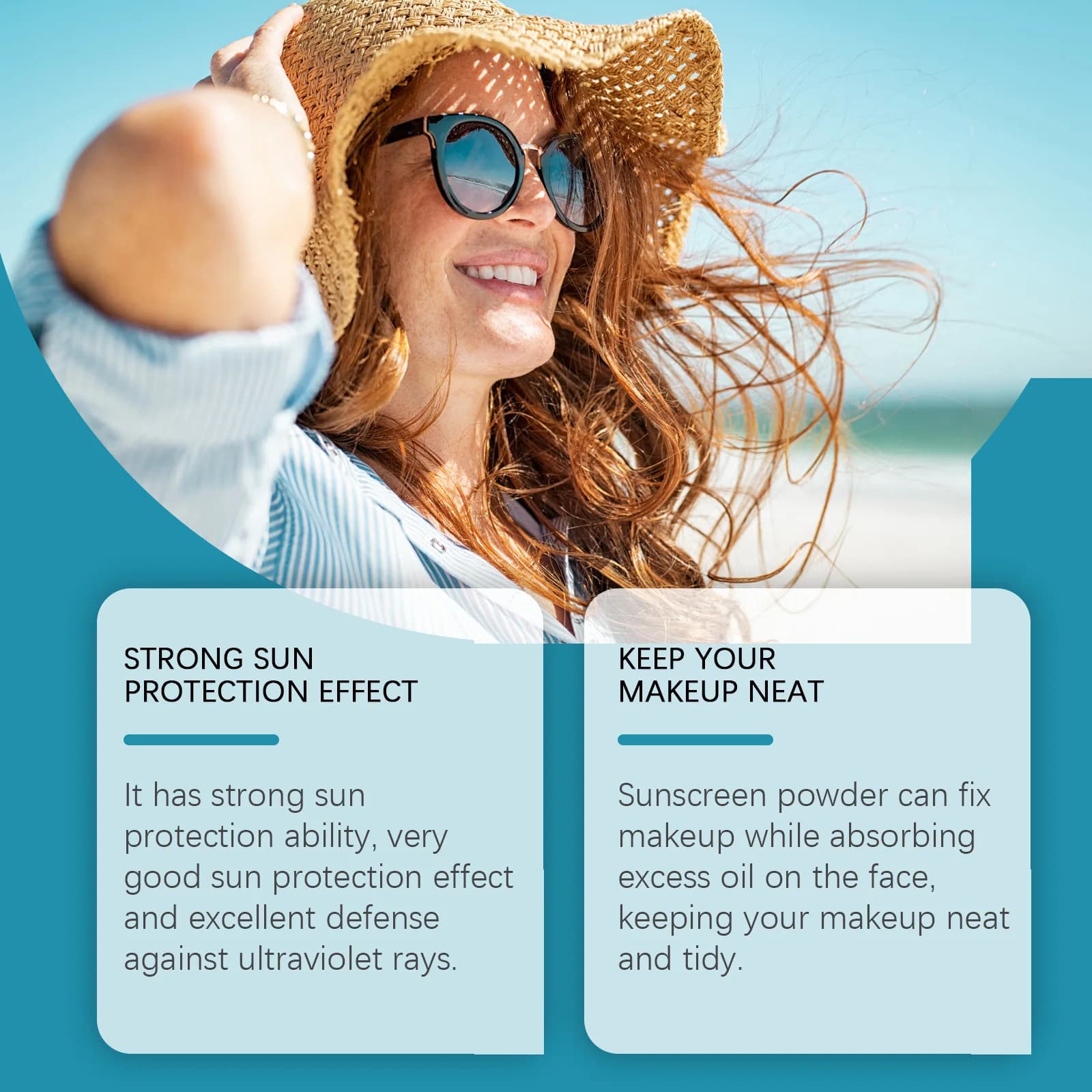 Poudre libre de protection solaire SPF50, couvrant le contrôle de l'huile des pores, translucide, mate, imperméable, couverture complète, poudre de réglage du maquillage