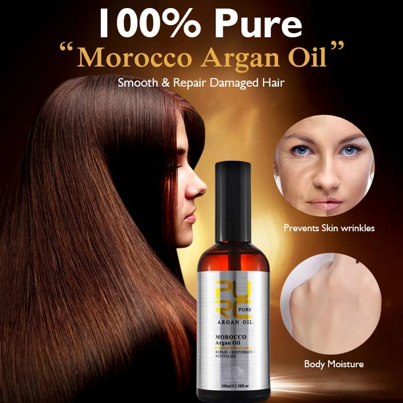 Huile d'argan marocaine pour cheveux