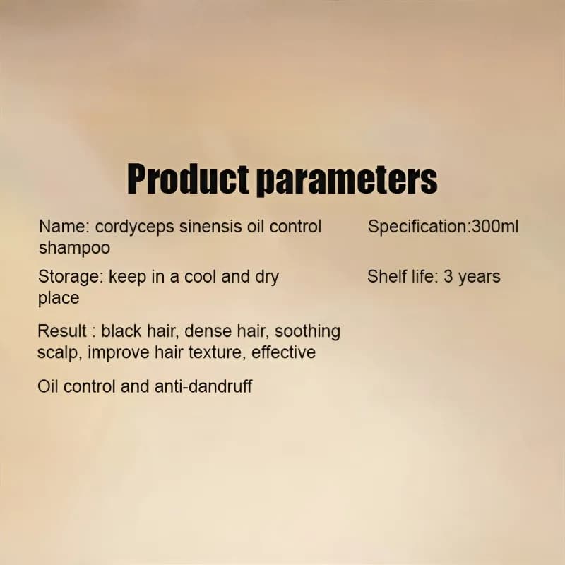 Cordyceps Shampooing anti-huile Shampooing nourrissant pour soins capillaires Shampooing antipelliculaire Shampooing anti-démangeaisons Shampooing pour cheveux moelleux