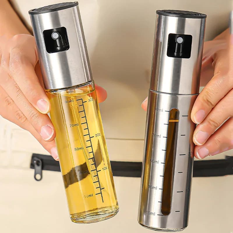 Bouteille de pulvérisation d'huile d'olive en acier inoxydable, 1 pièce, vinaigre d'huile pour friteuses à Air, barbecues, légumes, huiles essentielles, pulvérisateur de vinaigre
