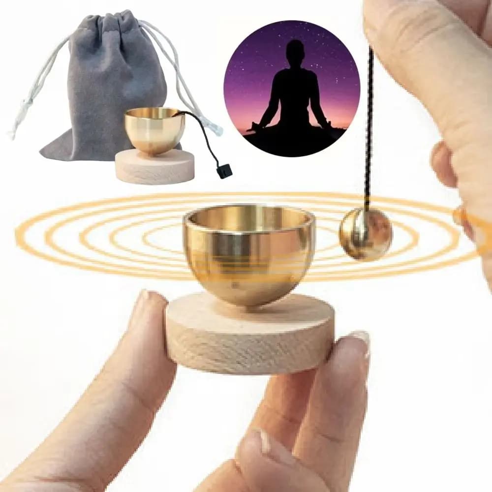 Mini bol chantant tibétain Unique, bol de méditation de Relaxation musicale, outil de Relaxation avec sac de rangement, bol sonore en cuivre pour Yoga