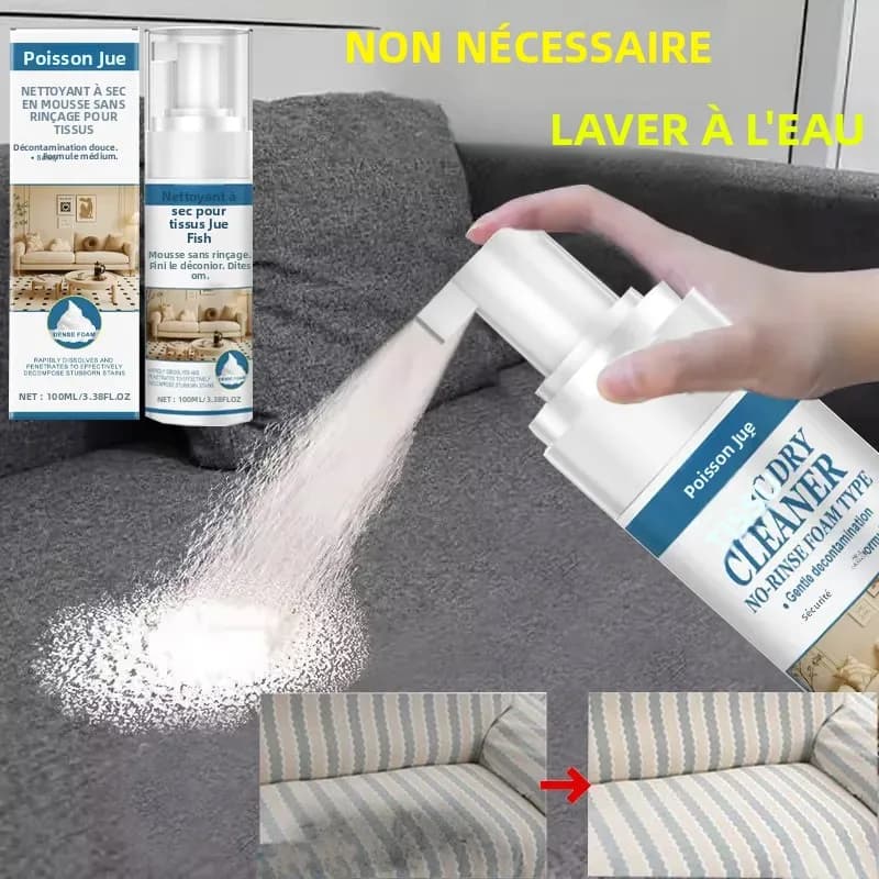 Spray nettoyant pour canapé en tissu, puissant détachant pour le nettoyage domestique, idéal pour le salon, les coussins de canapé, les oreillers, les tapis et les tissus d'ameublement, nettoyage en p