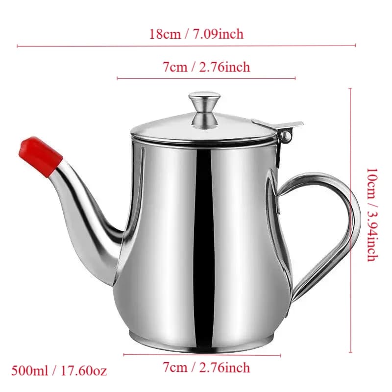 1Pc Ménage Pot D'huile En Acier Inoxydable avec Filtre