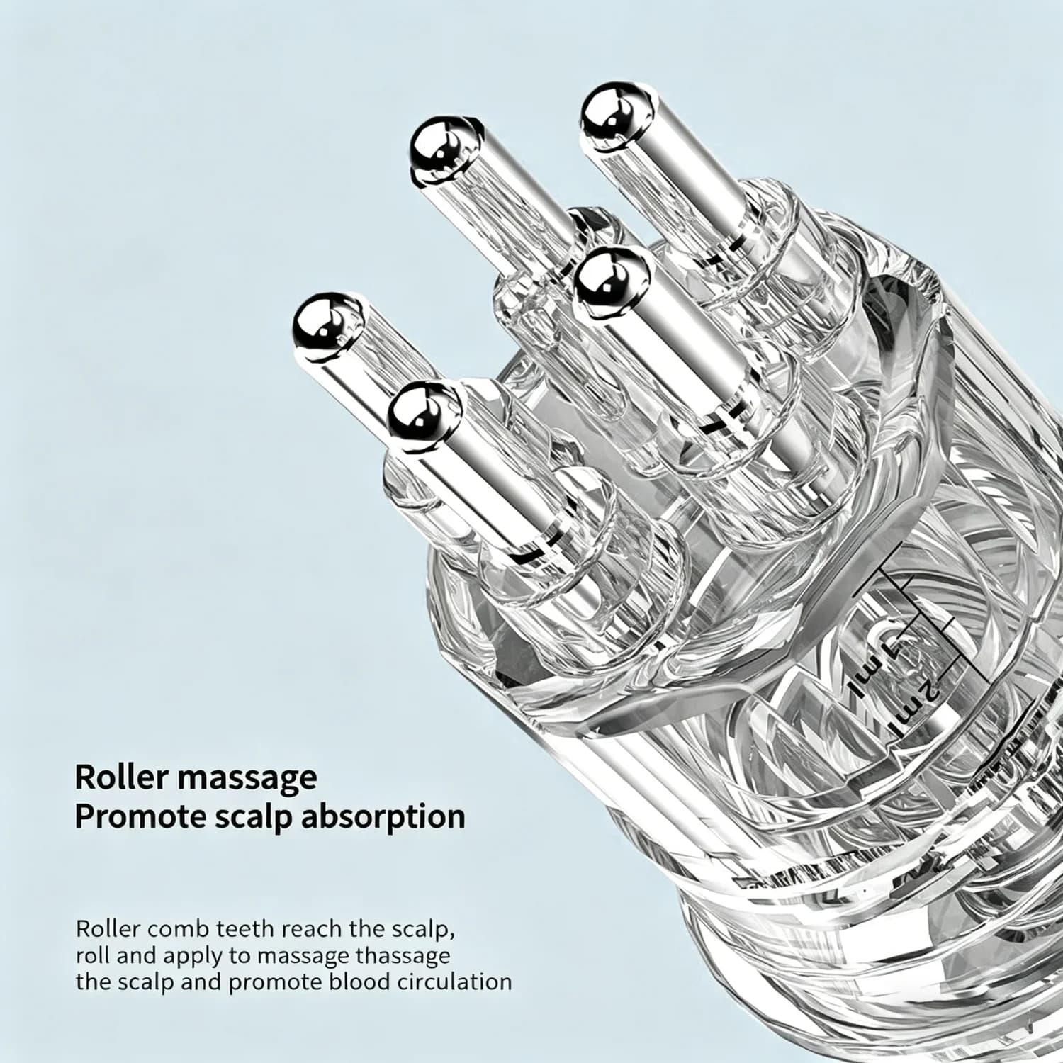 Applicateur Portable pour Cuir Chevelu, Rouleau Applicateur d'Huile Essentielle Liquide, Peigne de Massage Liquide, Peigne à Cheveux, Outils de Soin du Cuir Chevelu Anti-Chute de Cheveux