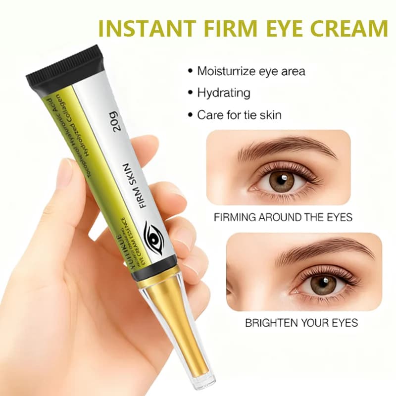 YUITIKUE Crème pour les yeux ferme instantanée 20g - avec acide hyaluronique et collagène, hydrate et éclaircit en profondeur les yeux