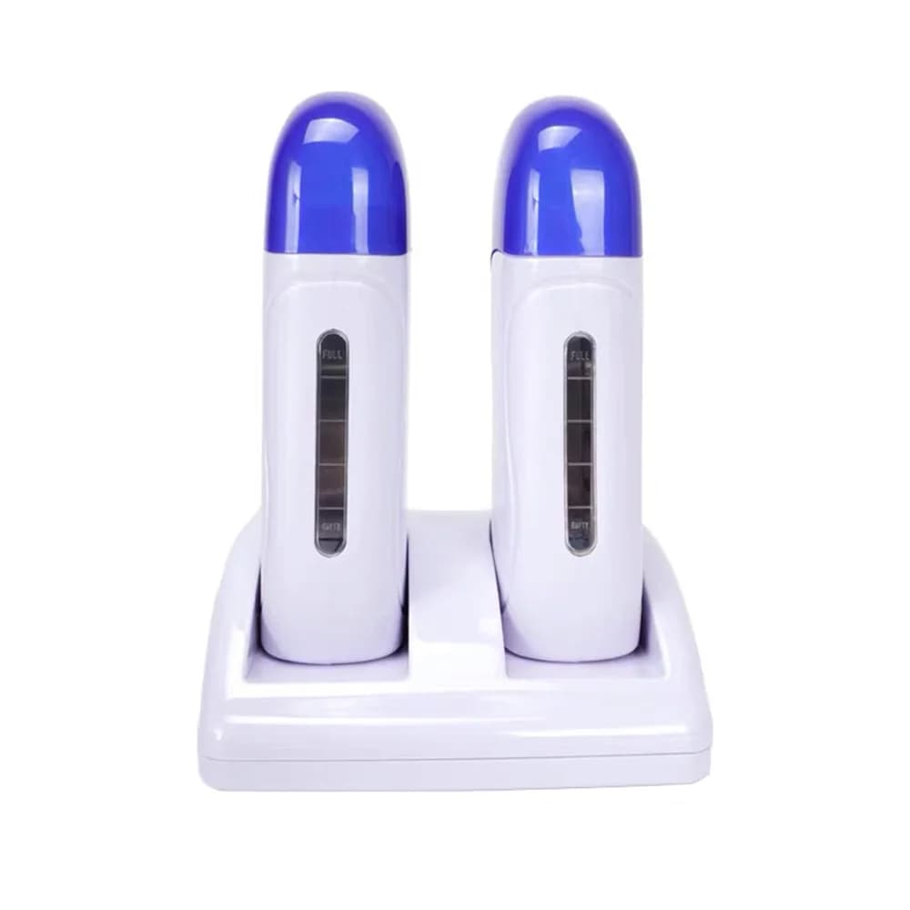 Chauffe-cire double pour épilation, appareil à cire douce pour usage domestique, adapté aux bras, jambes, visage, dos et aisselles
