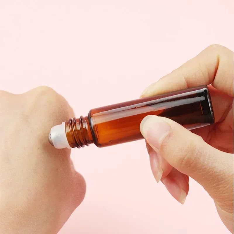 10/20 pièces 10ml épais ambre bleu verre rouleau sur bouteille cosmétique