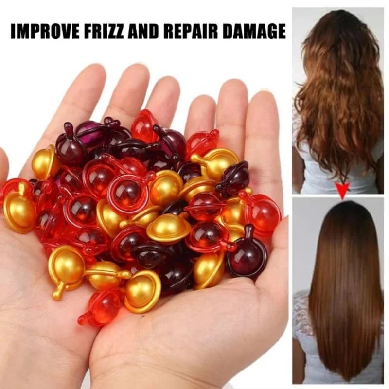 Capsule de vitamine pour cheveux, huile de kératine, restauration rapide, doux, lisse, brillant, soins capillaires, nourrit, réparation des cheveux endommagés, produit de traitement de séparation