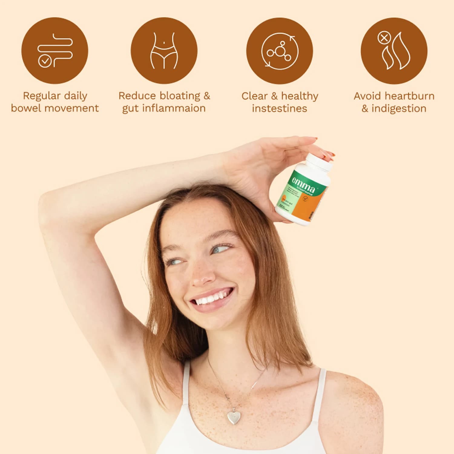 Complément alimentaire pour la santé intestinale des femmes et des hommes, soutien pour l'intestin perméable et la digestion, soulagement de la constipation, des ballonnements et des gaz, 60 capsules