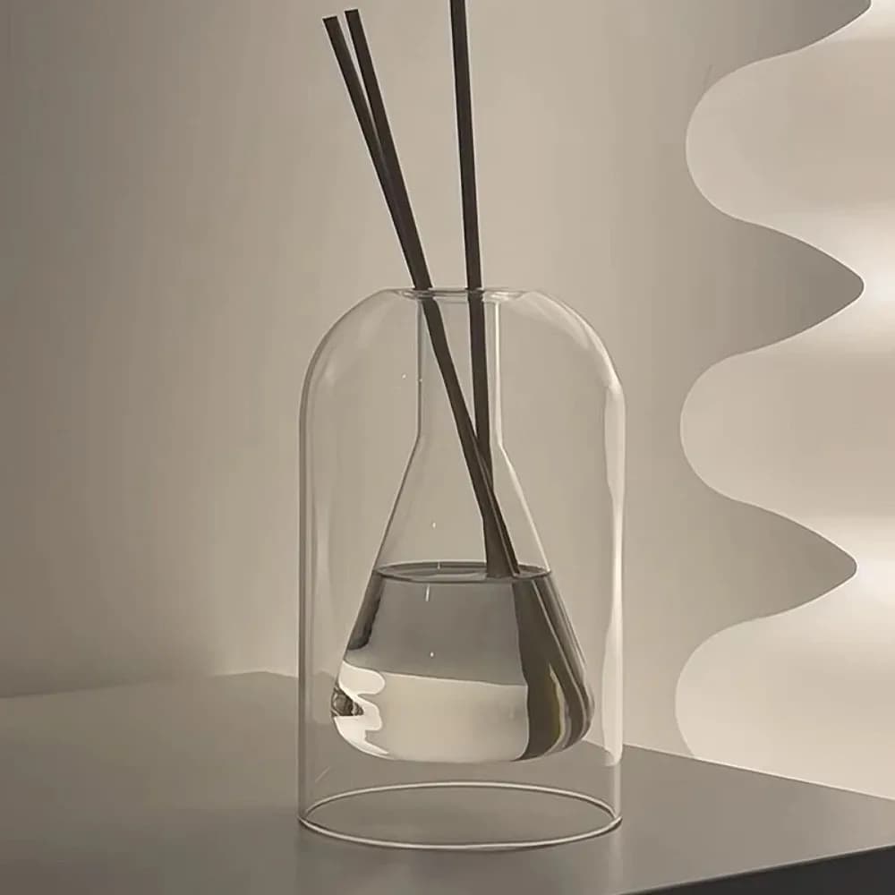 Bouteille de diffuseur d'aromathérapie, huile essentielle en verre avec bâtons de diffuseur, conteneurs transaprent de stockage domestique de 130/200ML
