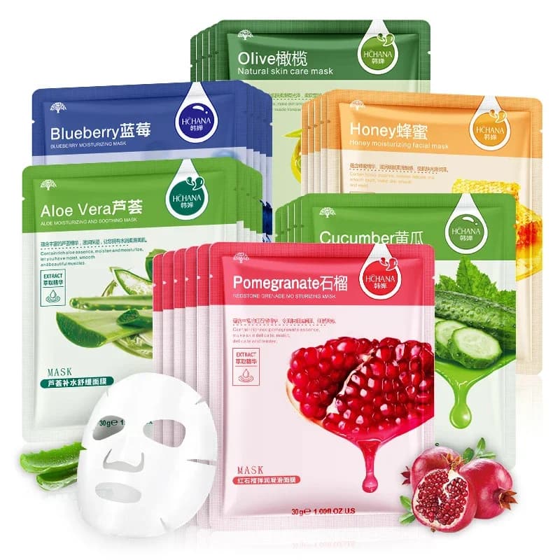 Masque facial aux plantes naturelles, hydratant, contrôle de l'huile, anti-âge, fruits, profitabilité, feuille coréenne, beauté, soins de la peau, 20 pièces