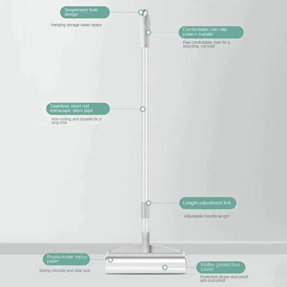 Rouleau adhésif anti-poils, rouleau extensible pour enlever les poils, rouleau adhésif amovible pour enlever les poils du sol