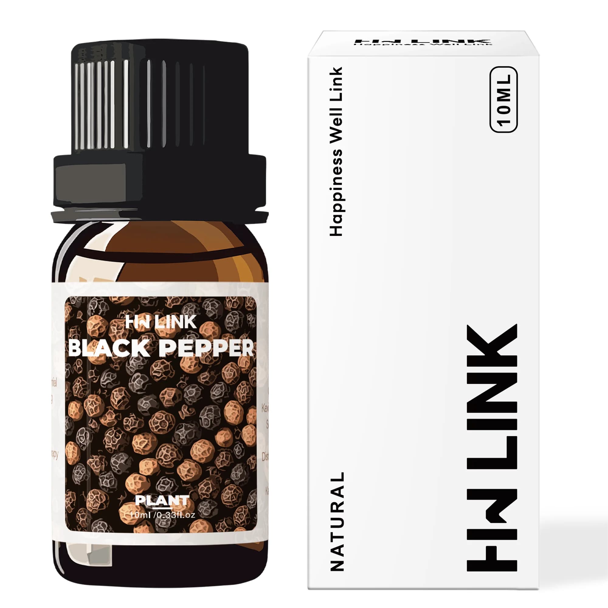 Huiles essentielles de poivre noir 100% pures pour aromathérapie, huile de poivre noir pour soins capillaires, diffuseurs, peau, Massage, maquillage cadeau