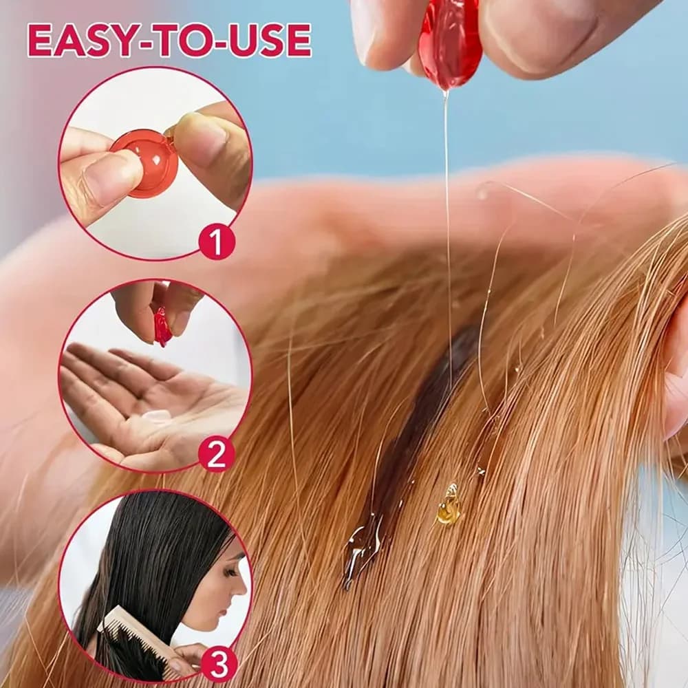 Huile d'argan d'arvazallia pour le traitement des cheveux, traitement et revitalisant, 80 Capsules, réparation des cheveux, huile capillaire Portable adaptée