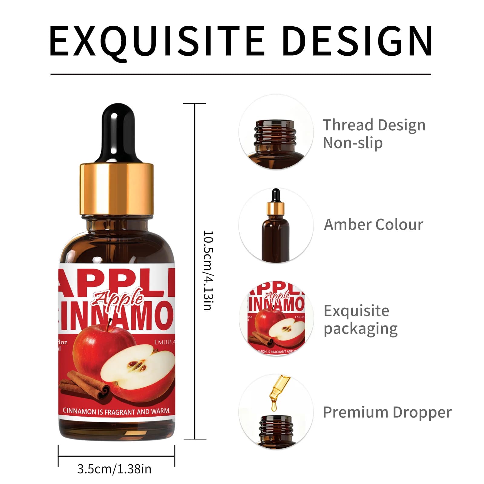 Huile essentielle de pomme et cannelle, 30ml, pour diffuseurs, projets de bricolage, cadeau pour amis, parfum chaud, aromathérapie