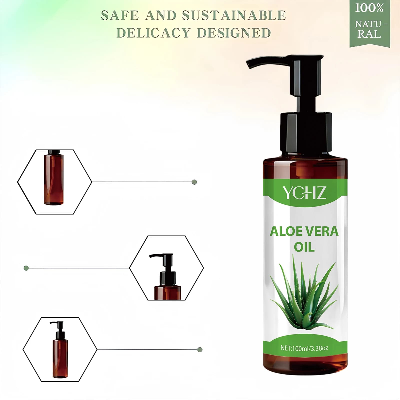 Huile d'aloe vera 100% naturelle - Formule à absorption rapide et non grasse, adaptée au visage, au corps, aux ongles, aux cheveux, aux cils, au massage, au diffuseur