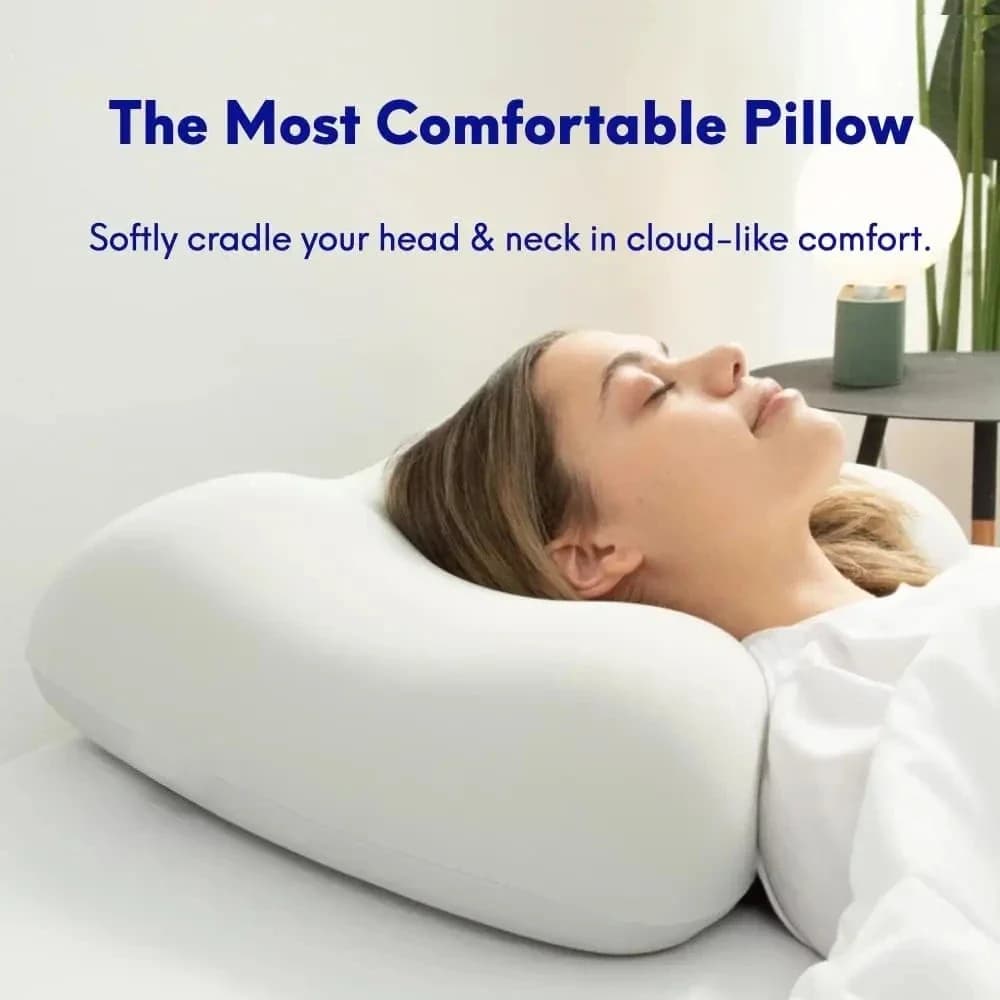Oreiller de sommeil profond, conception de contour ergonomique brevetée pour dormeurs latéraux et dos, forme cervicale orthopédique, berce en douceur la tête