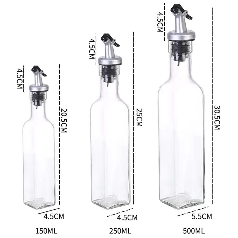 Pot d'huile en plastique anti-fuite, 150ML/250ML/500ML, assaisonnement de cuisine, Sauce soja, vinaigre, bouteille transparente d'huile d'olive