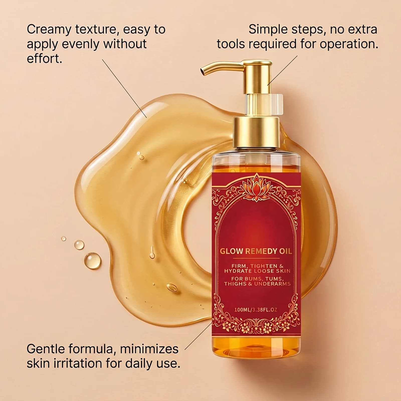 Huile corporelle raffermissante Glow Remedy : Hydrate la peau sèche et flasque