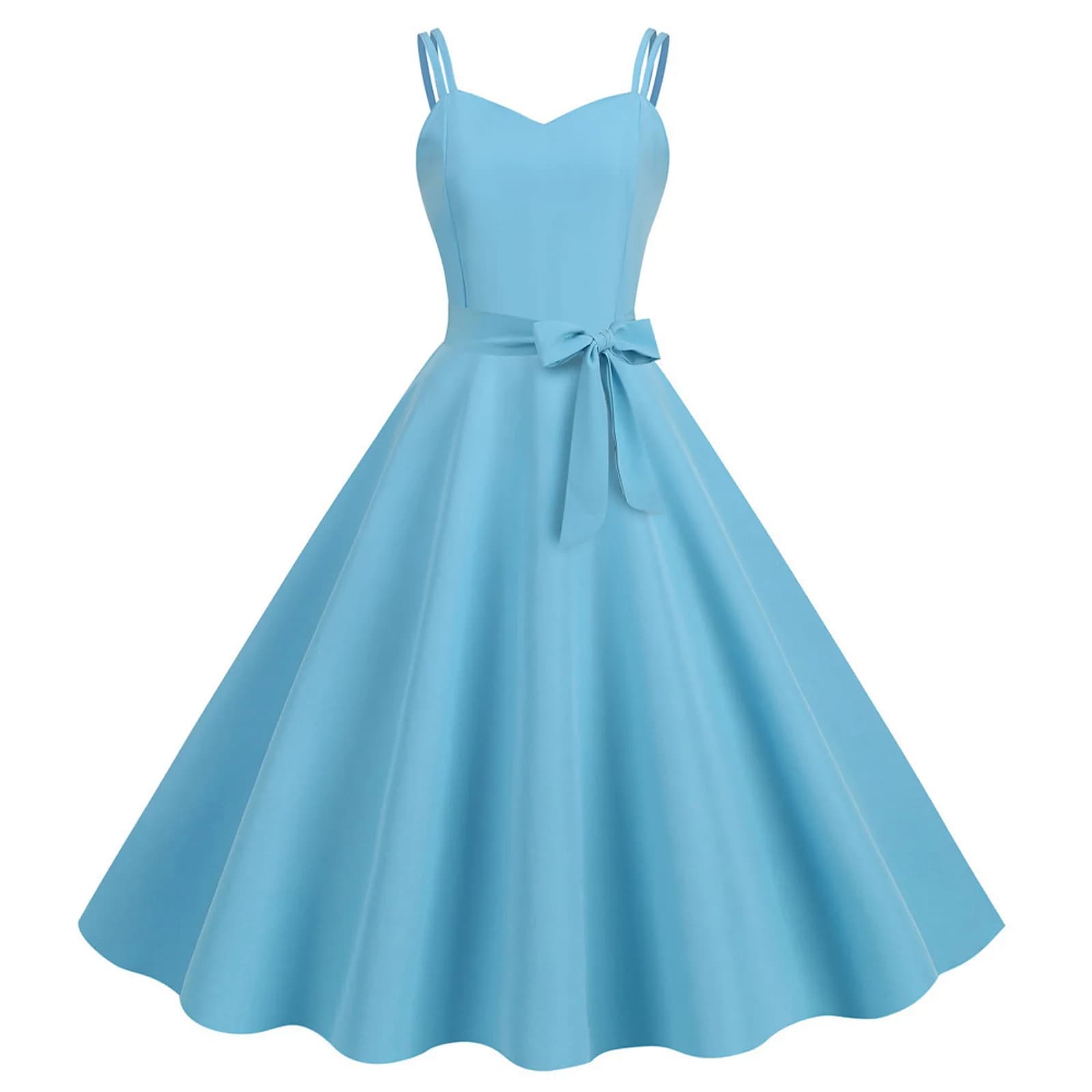 Robe trapèze rockabilly pour femmes, robe vintage Pin Up, robe trapèze décontractée, document solide, robe de cocktail élégante, été, 2024