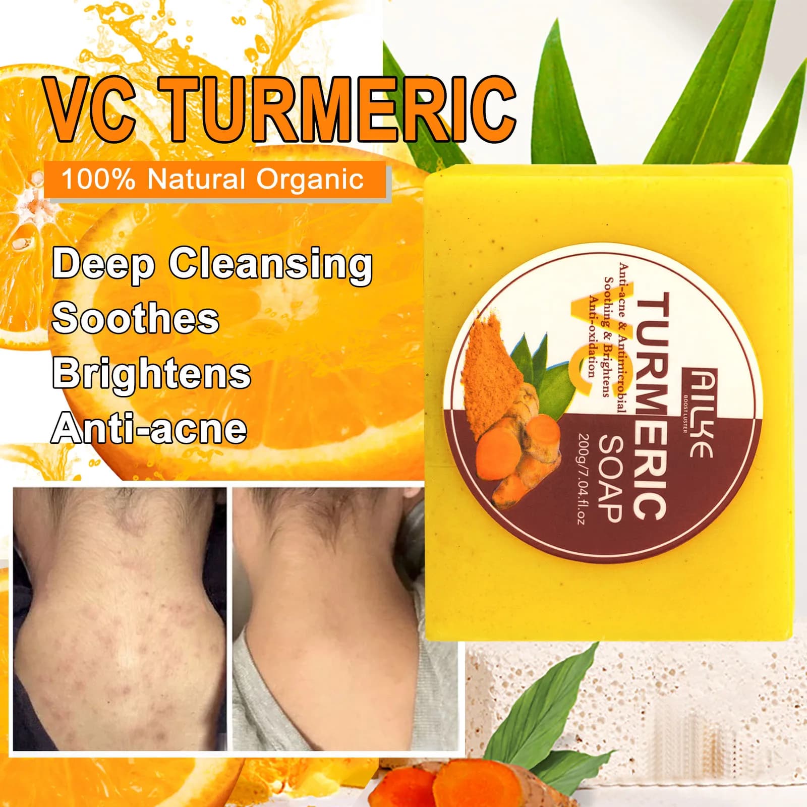 Kit de soins pour la peau au curcuma biologique