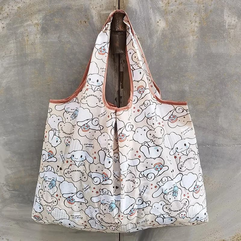 Sac de courses écologique Sanrio Supermarket Cinnamoroll, pliable, portable, imperméable, grande capacité, sac de rangement à main