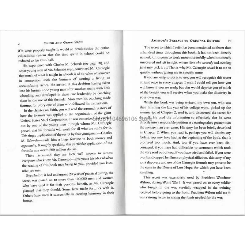 Romans inspirants classiques Pensez et grandir riches par Napoléon Hill Broché en anglais